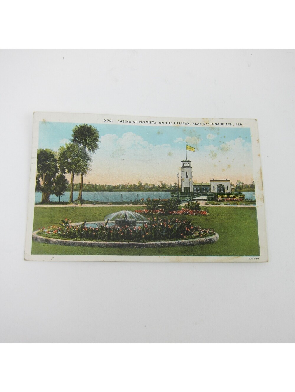 Postcard Daytona Beach Florida Casino at Rio Vista on the Halifax Vintage 1929